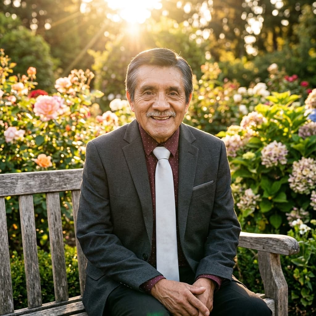 Papito Jorge en un jardín de paz
