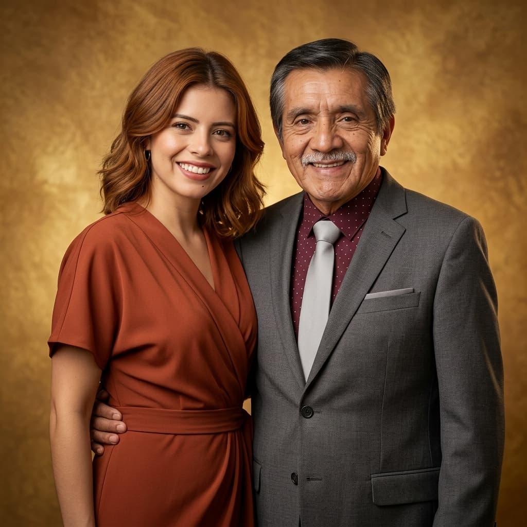 Retrato clásico de Papito Jorge y Ariana juntos